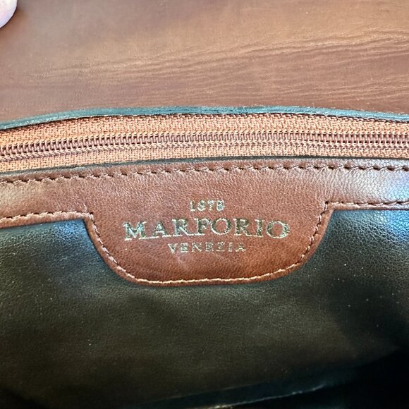 Marforio Venezia Brown Leather Weaved Satchel - Picture 9 of 9